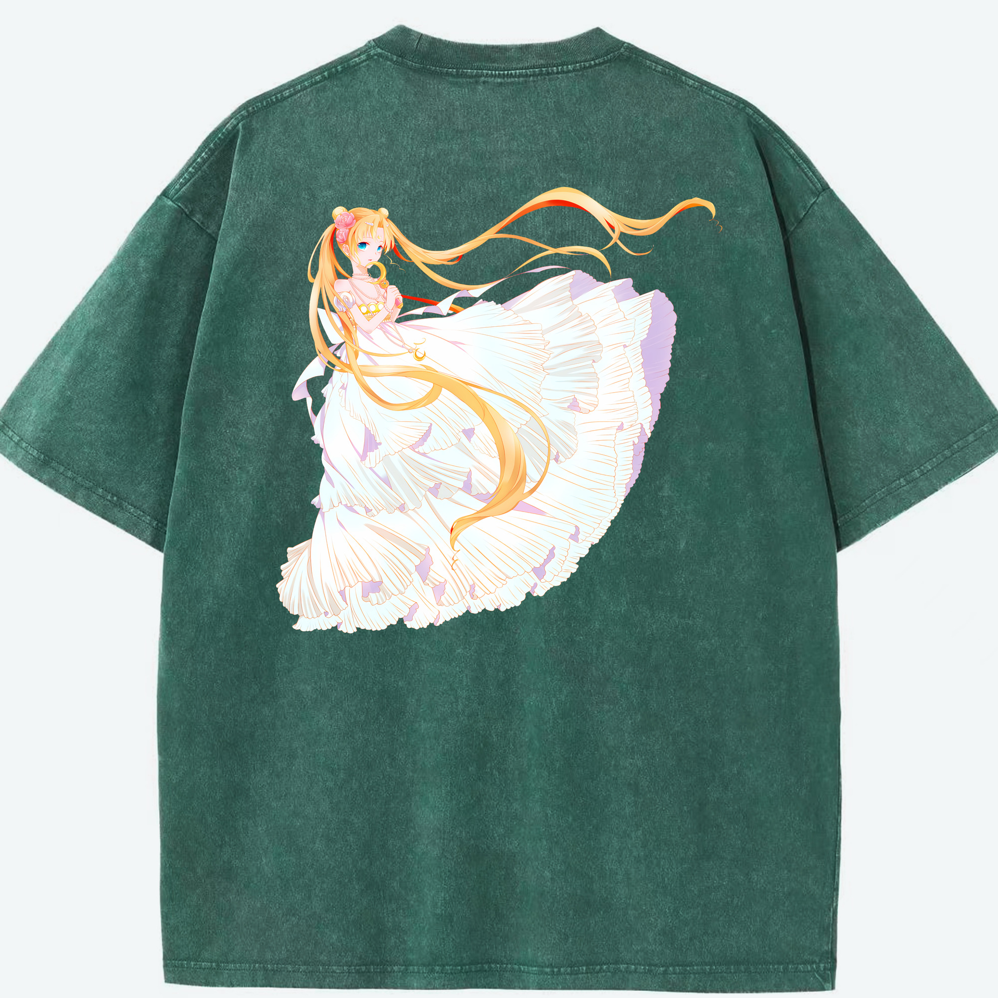 （画像用） 美少女戦士セーラームーン 愛野 美奈子 あいの みなこ Sailor Moon Aino Minako 綿100% ヴィンテージ風 半袖Tシャツ（背面プリント）